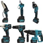 Profesyonel Akülü Süper 6'lı Set, Taşlama, Hilti, Somun Sıkma, Testere - Seçenek 1