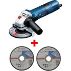 Profesyonel Avuç Taşlama Makinası Gws 7-115 Spiral + 2 Adet 115MM X2.5mm Düz Metal Kesme Diski