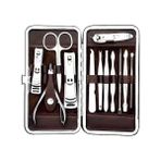 Profesyonel Çelik Manikür Pedikür Seti 12 Parça Paslanmaz Çelik Aletler İçin Şık Deri Kutuda - Organik