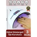 Profesyonel Dijital Göstergeli Otomatik 36W 12 Adet Uv LED Işıklı 3 Modlu Tırnak Jel Oje Kurutucu