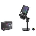 Profesyonel Gaming Rgb Mikrofon 192 Khz / 24 Bit Kondenser Kayıt Seti Type-C - Siyah Me6sb