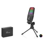 Profesyonel Gaming Rgb Mikrofon Dokunmatik Mute Ve Gain Kontrollü Type-C - Siyah Me31