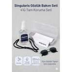 Profesyonel Gözlük Bakım Ve Aksesuar 4'lü Tam Set - Temizleme Spreyi + Bez + İp + Kılıf