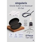 Profesyonel Gözlük Bakım Ve Aksesuar 6'lı Tam Set - Temizleme Spreyi + Bez + İp + Kılıf + Plaket + Tornavida