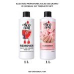 Profesyonel Kalıcı Oje Çıkarıcı Remover 1 L ve Tırnak Temizleyici Cleanser 1 L Seti
