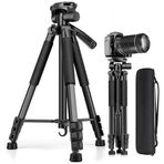 Profesyonel Kamera Tripodu, 175 Cm Tripod Uzunluğu, 360 Derece Manevra, Metal ve Dayanıklı Gövde, Taşıma Çantalı, Kamera ve Telefon İle Uyumlu, Ev Ofis İş Yeri Kullanımına Uygun Kamera Tripodu