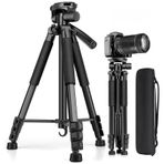 Profesyonel Kamera Tripodu - 360 Derece Manevralı, 175 cm Uzunluğunda Kamera Tripodu, Taşıma Çantası İle, Kamera ve Telefon Uyumlu, Ev Ofis İnfluencer Vlog Çekimi Metal Tripod Kamera