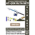 Profesyonel Kullanıma Hazır Taşıma Çantası Hediyeli Balıkçı Tam Takım At-Çek Spın Olta Seti 240 cm