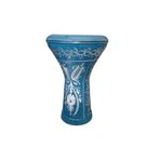 Profesyonel Mısır Darbuka Percussion Oryantel Koruyuculu Kılıf ve Alyan Ayarlama Anahtarlı Darbuka (Erzincan İşlemeli Turkuaz)
