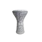 Profesyonel Mısır Darbuka Percussion Oryantel Koyuculu Kılıf ve Alyan Ayarlama Anahtarlı Darbuka (Beyaz Çatlak)