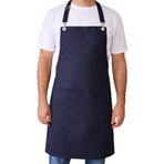 Profesyonel Mutfak Önlüğü,Cepli Ayarlanabilir Askılı belden bağlamalı/Unisex/Kadın/Erkek/Aşçı/Barista/Garson/Restoran/Cafe ve Ev Kullanımı için ideal -Su itici Dayanıklı Kumaş,70x80 cm (Lacivert)