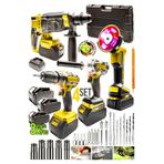 Profesyonel Şarjlı Darbeli 4'lü Set 2-26 Hilti 125mm Taşlama 13mm Matkap 650 nm Somun Sökme Hediye