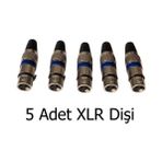 Profesyonel Xlr Dişi Jak - Mikrofon Ve Ses Sistemleri İçin 3 Pinli Konnektör - 5'li Set