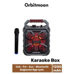 Profesyonel Yüksek Ses Aux Usb Hafıza Kart Girişli Kablosuz Hoparlör Mikrofon Siyah Karaoke Box