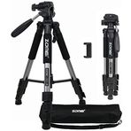 Profesyonel Zomei Q111 Taşınabilir 5Kg Taşıma Kapasiteli 139,7cm Alüminyum Tripod Gri