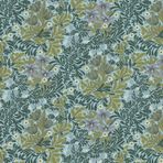 Profhome Retro Duvar Kağıdı 390572-GU Oymalı Duvar Kağıdı (TNT) Yeşil Zeytin Yeşili Turkuaz Pastel Beyaz 0,53 m x 10,05 m / 5,33 m2
