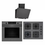 Profilo 3'Lü Gri Ankastre Set (Fxsa243f Fırın + Dvk6j679 Davlumbaz + Oe36p9p10d Gazlı Ocak)