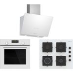 Profilo Profilo FRMA234B-OE36K2P10D-DVK6J629 Beyaz Prestij Ankastre Set 60 cm Gazlı Ocak Fırın ve Davlumbaz ile Modern Mutfak Çözümü