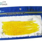 Profısher 10 Adet Set 13,5cm Simli Sarı Silikon Solucan Sahte Yem
