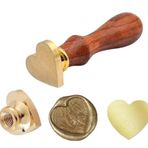 Profisher Boş Mum Mühür Pirinç Damga Başlığı Kalp Şekilli 25x22mm
