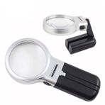Profisher Katlanabilir Ayarlı Büyüteç 10 LED Işık El Veya Masa Akrilik Optik Lens 3x 4.5x