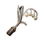 Profisher Mum Mühür Damga Kolu Premium Metal Çan Orkidesi Gümüş