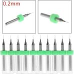 Profisher Pcb Matkap Ucu 0,2 mm Tungsten Mikro Karbür 10'lu 18 Shank