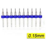 Profisher Pcb Mikro Karbür Cnc Matkap Ucu 10LU Set 0,15MM Tungsten 18 Shank - 0.15 mm