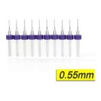 Profisher Pcb Mikro Karbür Cnc Matkap Ucu 10LU Set 0,55 mm Tungsten 18 Shank - 0.55 mm