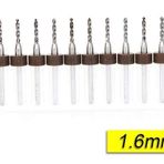 Profisher PCB Mikro Karbür CNC Matkap Ucu 10lu Set 1,60mm Tungsten 18 Shank