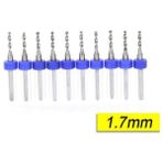Profisher Pcb Mikro Karbür Cnc Matkap Ucu 10LU Set 1,70MM Tungsten 18 Shank - 1.70 mm