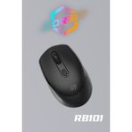 Profosyonel Bluetooth Şarj Edilebilir Kablosuz ve Çift Mod Sessiz Mouse 800 - 1200 - 1400 Dpı RB101 - Siyah
