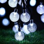 Profosyonel Kristal Beyaz Top Led Işık Su Geçirmez Dış Mekan Işığı 5Metre Beyaz Yılbaşı Ağacı Işığı