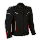 PROHEL Colombia Hörgüçlü Motosiklet Montu – Kırmızı Renkli, 4 Mevsim Kullanıma Uygun, CE Sertifikalı Güçlendirilmiş Sport Motosiklet Montu, Yüksek Güvenlik ve Konfor (Siyah, 4XL)