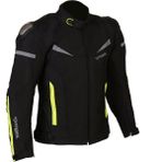 Prohel Colombia Motosiklet Montu – Siyah / Neon Sarı 4 Mevsim Nefes Alabilen Suya Dayanıklı Polyester - 5XL