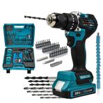 Prohummer EEA235 58VF 5 Ah Çelik Gövde Çelik Şanzıman Bakır Sargılı 5 Pilli Çift Akülü 84 Parça Vidalama Şarjlı Matkap