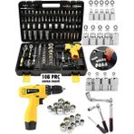 Prohummer Ph309 108 Parça Full Set Akülü Vidalama Matkap Ve Lokma Ve Uç Takım Seti Çantalı