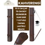 Proje Tüpü Bazuka Kahverengi 10.5 cm Çap 76 cm Boy Silinebilir Suni Deri T Cetveli Takma Lastikli