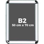 PROJENEON B2 50X70Cm Alüminyum Çerçeve Rondo Köşe Aç Kapa Açılır Kapanır Klik Klak Çerçeve