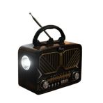 prokama Taşınabilir Güneş Panelli Nostaljik Radyo Işıldaklı Fm/am/sw Desteği Usb/tf Kart Girişli Bk-7091Bts
