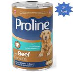 Proline 24x400 gr Sos İçinde Et Parçacıklı Dana Etli Yetişkin Köpek Konservesi