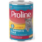 Proline 400 gr Sos İçinde Et Parçacıklı Somonlu ve Alabalıklı Yetişkin Kedi Konservesi