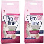 Proline Pro Line 5 Lt x 2 Bebek Pudralı Topaklanan Kedi Kumu İnce Taneli ve Koku Özelliği