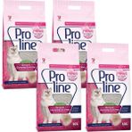 Proline Pro Line Parfümlü Bebek Pudralı Kedi Kumu 10 lt x 4 Topaklanan Özellikli İnce Taneli