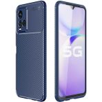 Prolysus Vivo Y21S Kılıf Karbon Fiber Desenli Silikon Kılıf - Lacivert