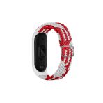 Prolysus Xiaomi Mi Band 5 Uyumlu Krd-49 Örgü Prl Kordon Kırmızı-Beyaz
