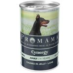 PROMAMA Cynergy Yetişkin Köpekler için Kuzulu Konserve Mama, Jel İçinde Parçalar, 400g, 36'lı Paket,