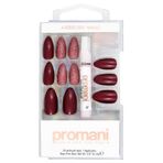 Promani Bordo Simli Pembe Takma Tırnak Kiti