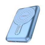 Promate Powermag 10 Pro Magsafe Kablosuz Şarj 10000 mAh Mavi Powerbank