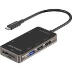 Promate Primehub-Lite - USB Hub Type-C'den, USB, HDMI, Ethernet ve Md&sd Kart Okuyucuyu